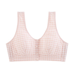 Light color plaid jacquard front button bra