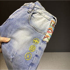 Ethnic style stretch trendy casual jeans