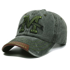 Men's Vintage Washed Denim Outdoor Embroidered Baseball Cap