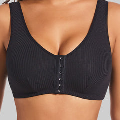 Beautiful back ribbed front clasp bra