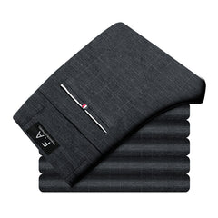 Men's Brushed Casual Stretch Plaid Cotton and Linen Pants