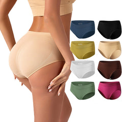 [ 5PCS ] Cotton Large Size Seamless Sexy Solid Color Panties