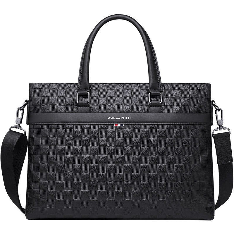 Horizontal Business Casual Soft Leather Shoulder Messenger Bag