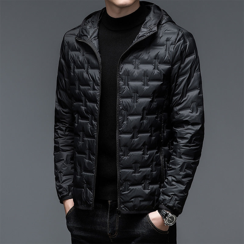 Winter men's hooded fashionable casual versatile down