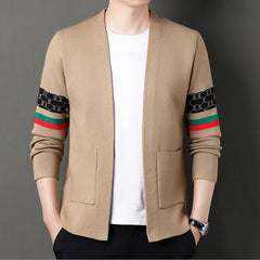 Men's Stylish Striped Business Cardigan