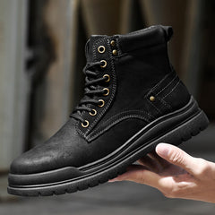 Men's New Winter Casual Mid-cut Leather Martin Boots
