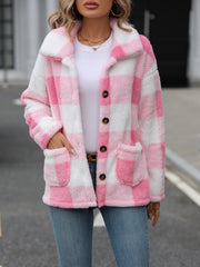 Winter Lapel Plaid Double-sided Velvet Casual Jacket