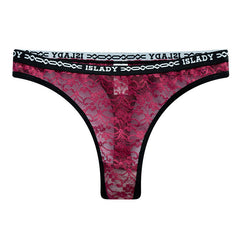 Lace Contrast Color Sexy High Elastic Belt Sports Fitness Thong