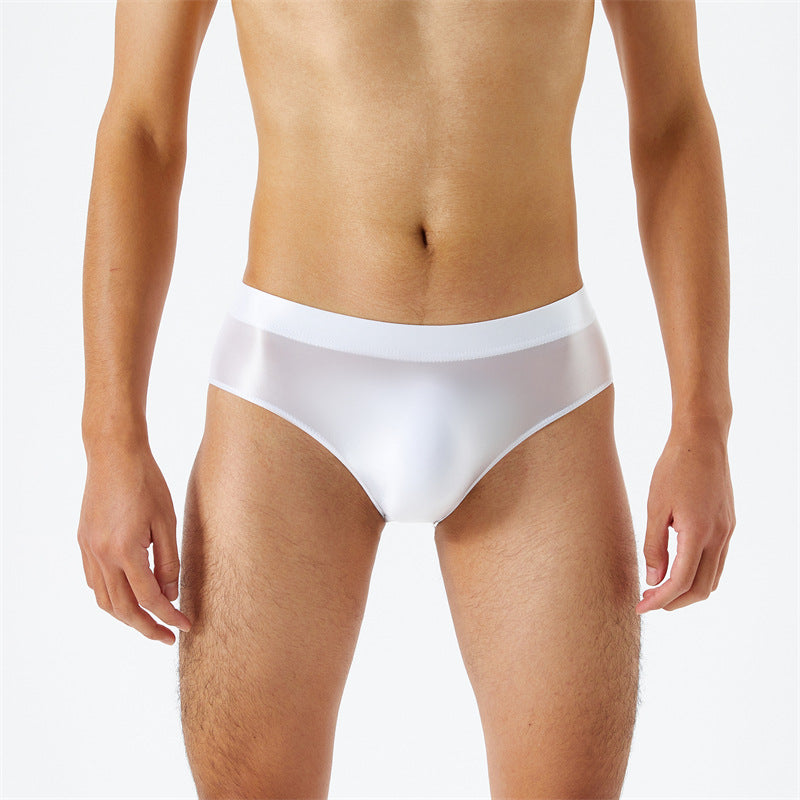 Men's Glossy Silky Transparent High Elastic Briefs
