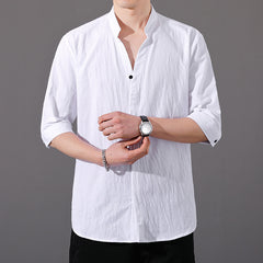 Men's Large Size Loose Linen Shirt