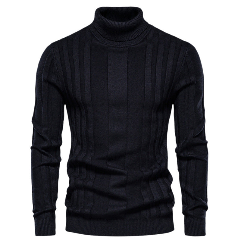 Men's New High Collar Solid Color Bottoming Sweater