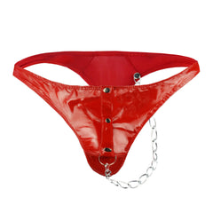 Tzy197P Faux Leather Safety Chain Thong