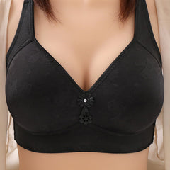 Push-up seamless back-supporting bra