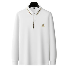 Men's Embroidered Lapel Casual Polo Shirt
