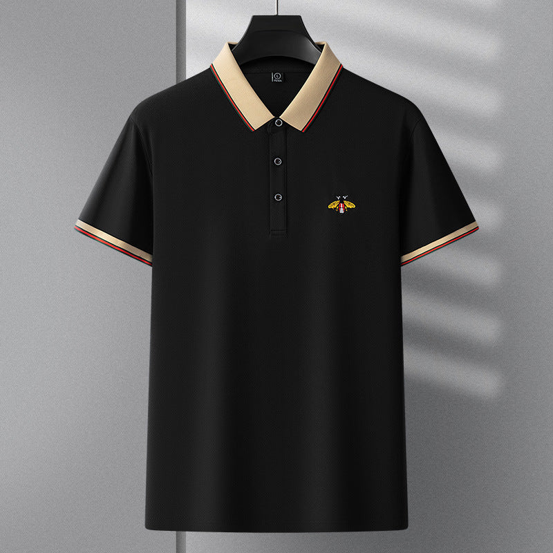 Thin ice silk embroidered polos