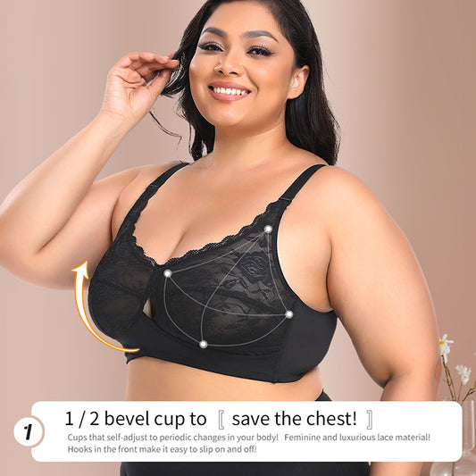 Wireless lace thin BCDE cup bra