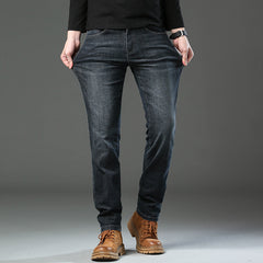 2024 New High-end Straight Loose Elastic Business Casual Jeans