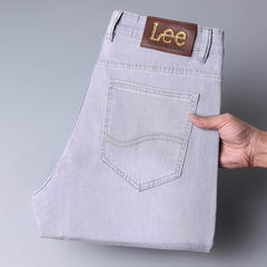 Men's Straight Slim Fit Thin Stretch Business Casual Jeans