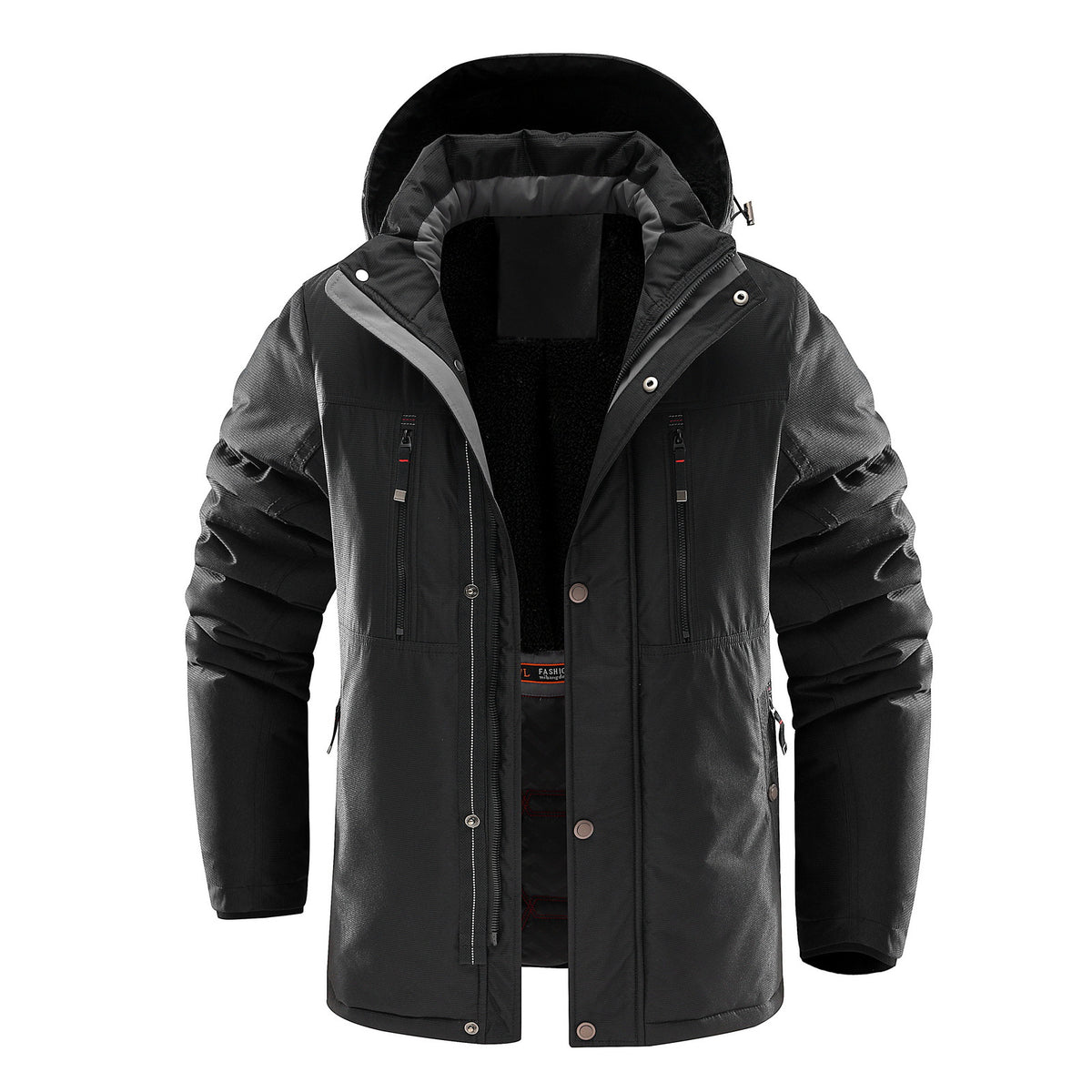 Men's Thickened Fleece Multi-pocket Windproof Jacket