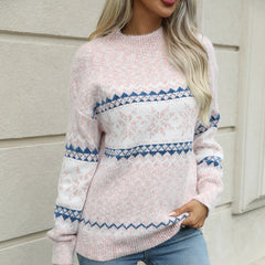 Christmas Half Turtleneck Snowflake Casual Fashion Knitted Sweater