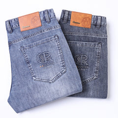 2024 New High-end Men's Casual Business Trend Loose Straight Jeans