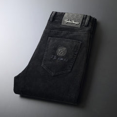 Men's Corduroy Business Straight Thermal Casual Pants