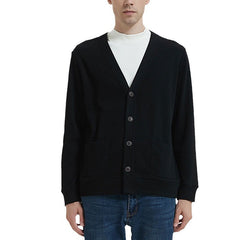 Men's High Quality Pure Cotton V-neck Casual Cardigan