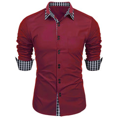 New Fashion Plaid Colorblock Casual Shirt