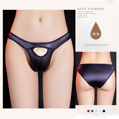 Men's Transparent Open Sexy Silky Elastic Low Waist Briefs