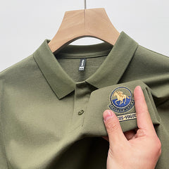Men's Embroidered Cotton Breathable Casual Polo Shirt