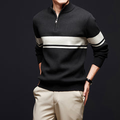 Men's Zipper Stand Collar Versatile Base Sweater