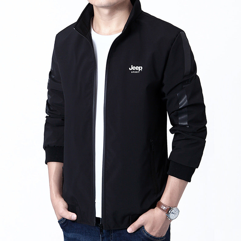 Men's Large Size Work Stand Collar Jacket
