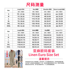 Men's Loose-Fit Linen Long-Sleeve Hoodie and Pants Set