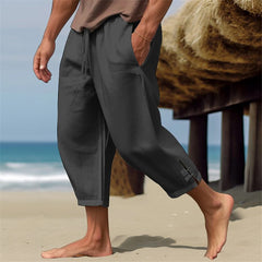 Men's Linen Summer Beach Pants Comfortable Breathable Casual Daily Resort Pants