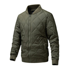 Men's Stand Collar Zippered Cotton Casual Jacket