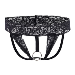 Men's Ring Sexy Open Crotch See-through Lace Thong