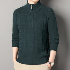 Men's Thickened Zipper Turtleneck Sweater