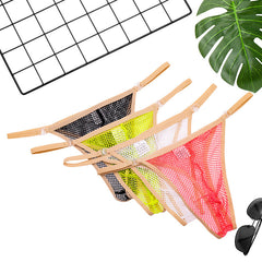 Men's Quick-drying Buckle Hollow Skin-friendly Sexy Low-waist Transparent Thong