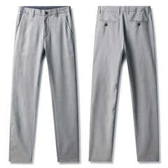 Linen straight-leg loose trousers