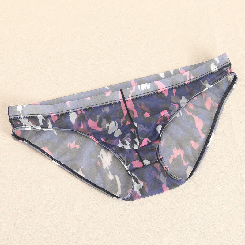 Men's New Comfortable Mesh Transparent Printing Panties