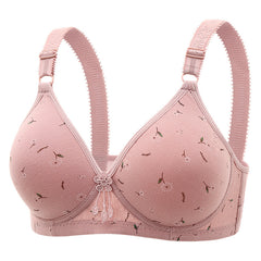 Thin wire-free push-up breathable bra