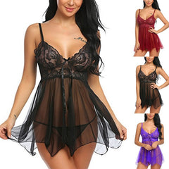 Lace See-through Front Slit Sexy Lingerie