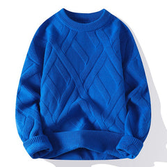 Men's Round Neck Pullover Casual Loose Thickened Sweater