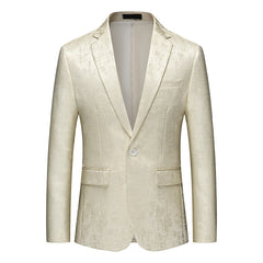 Men's Color Block Printed Casual Fashion Blazer