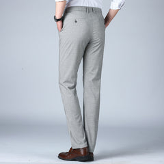 Linen straight-leg loose trousers