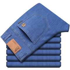 Loose straight stretch business casual jeans