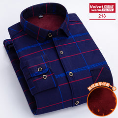 Men's Long-sleeved Double-sided Velvet Loose Casual Shirt