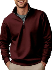 Men's Casual Stand Collar Zipper Sports Sweatshirt