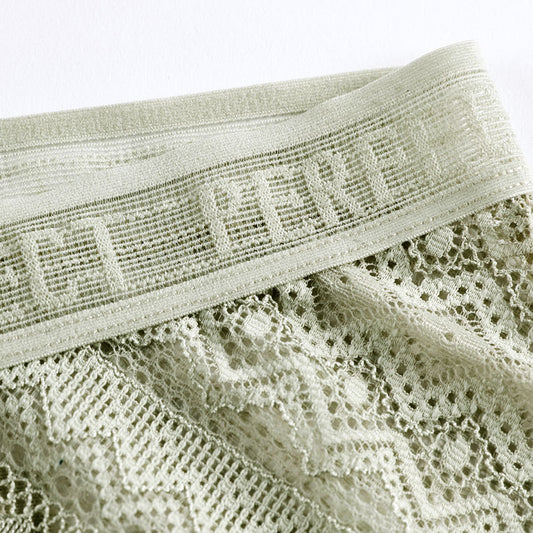 Fashionable and Sexy Lace Breathable Mesh Briefs