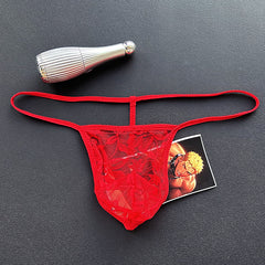 Men's Lace Transparent Sexy Breathable Thong